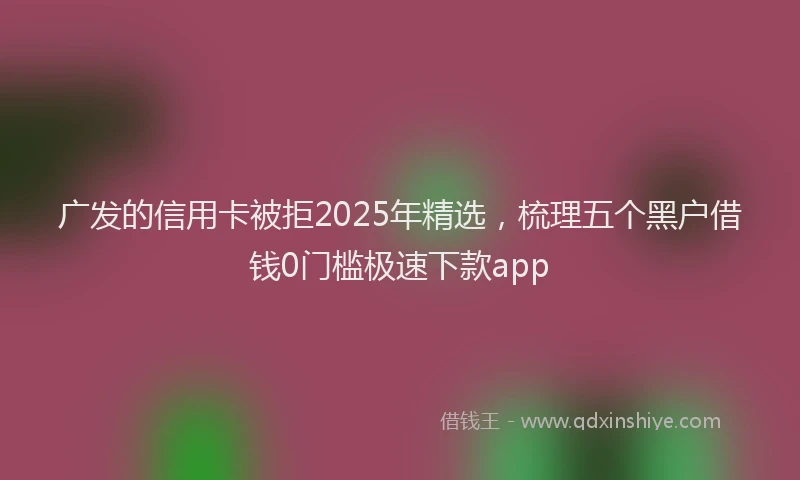 广发的信用卡被拒2025年精选，梳理五个黑户借钱0门槛极速下款app