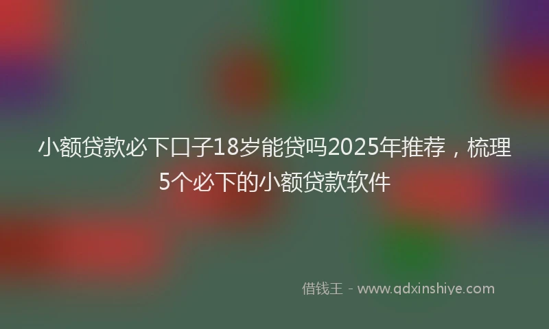 小额贷款必下口子18岁能贷吗2025年推荐，梳理5个必下的小额贷款软件