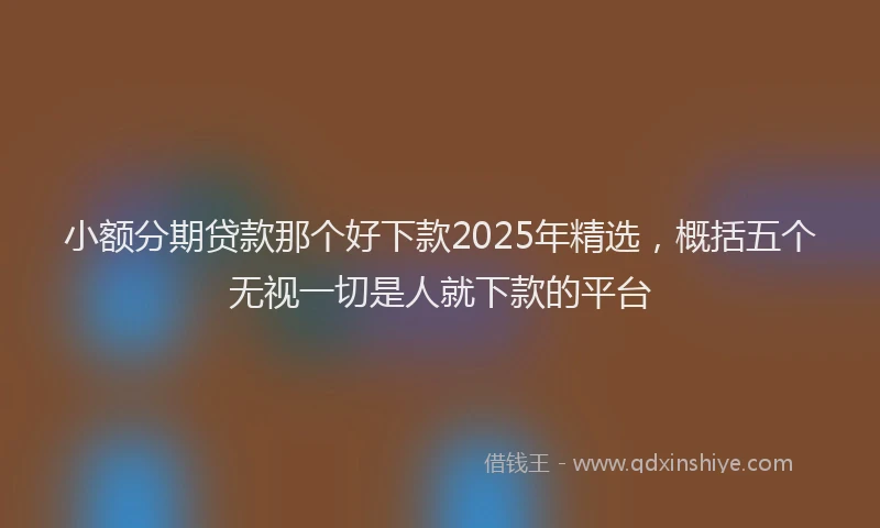 小额分期贷款那个好下款2025年精选，概括五个无视一切是人就下款的平台