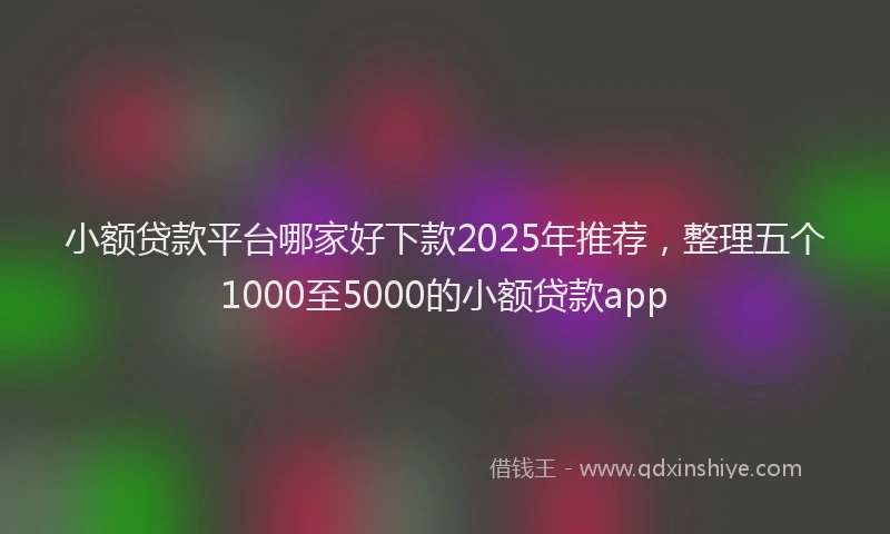 小额贷款平台哪家好下款2025年推荐，整理五个1000至5000的小额贷款app