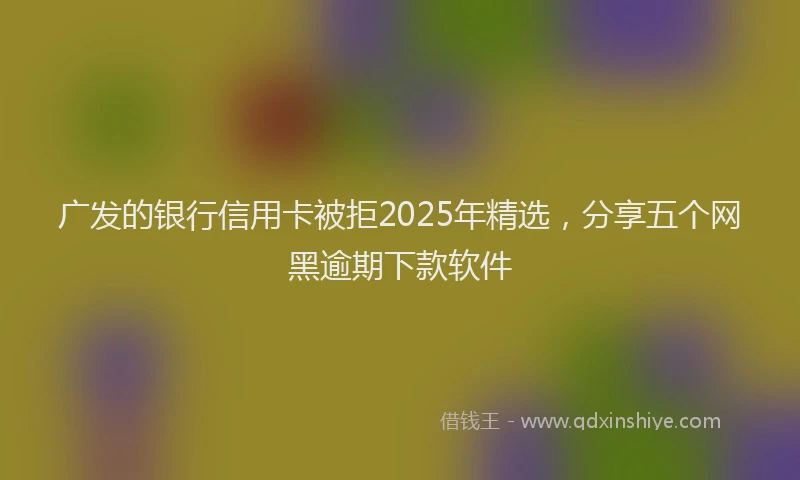 广发的银行信用卡被拒2025年精选，分享五个网黑逾期下款软件