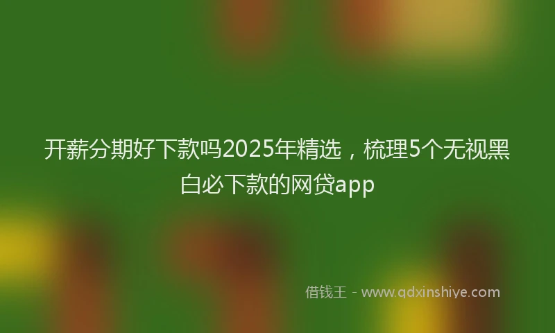开薪分期好下款吗2025年精选，梳理5个无视黑白必下款的网贷app