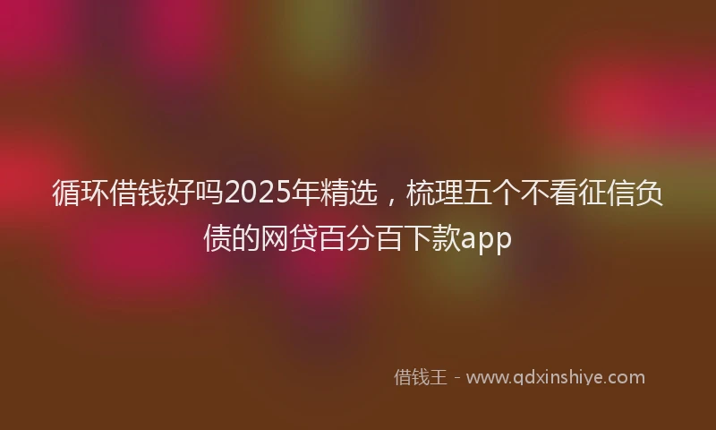 循环借钱好吗2025年精选，梳理五个不看征信负债的网贷百分百下款app