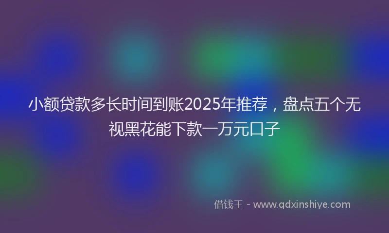 小额贷款多长时间到账2025年推荐，盘点五个无视黑花能下款一万元口子