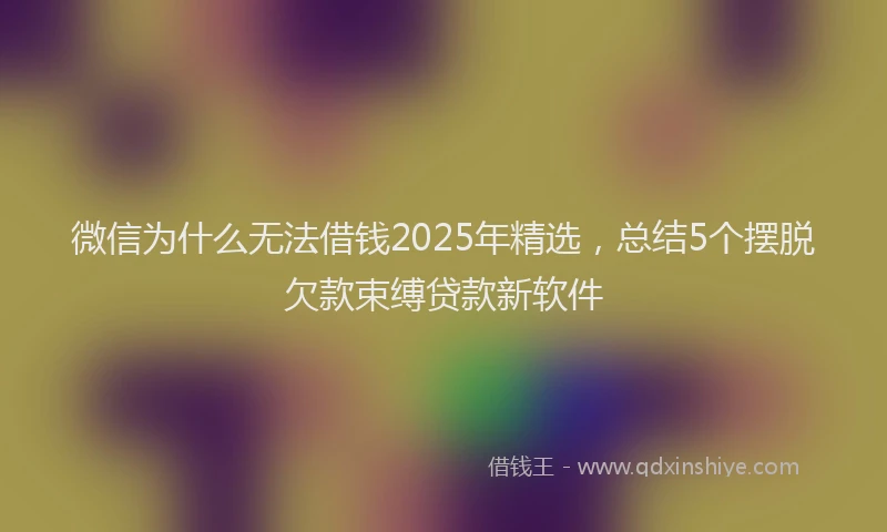 微信为什么无法借钱2025年精选，总结5个摆脱欠款束缚贷款新软件