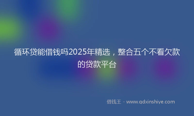 循环贷能借钱吗2025年精选，整合五个不看欠款的贷款平台