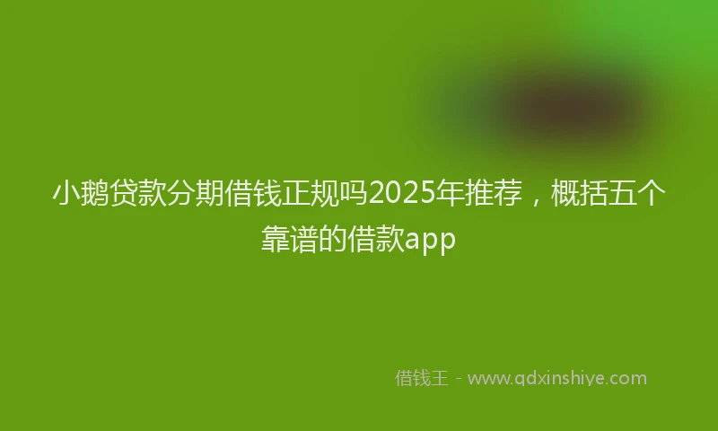 小鹅贷款分期借钱正规吗2025年推荐，概括五个靠谱的借款app