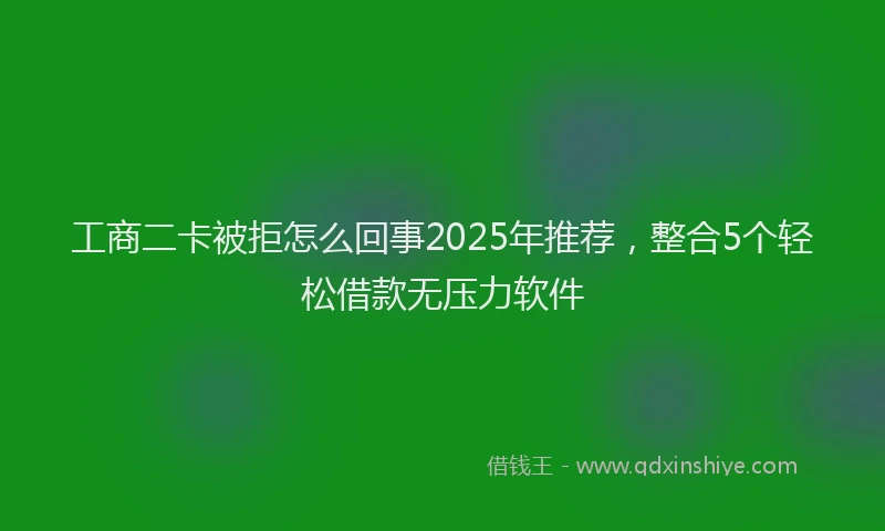 工商二卡被拒怎么回事2025年推荐，整合5个轻松借款无压力软件