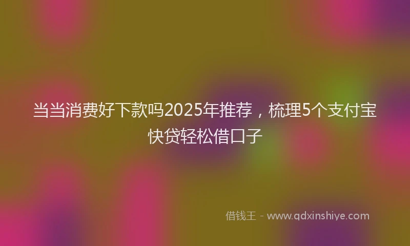 当当消费好下款吗2025年推荐，梳理5个支付宝快贷轻松借口子