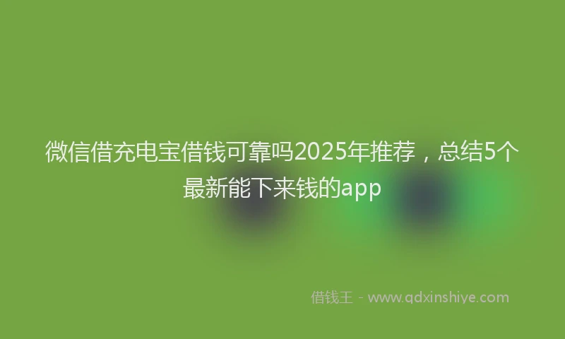 微信借充电宝借钱可靠吗2025年推荐，总结5个最新能下来钱的app