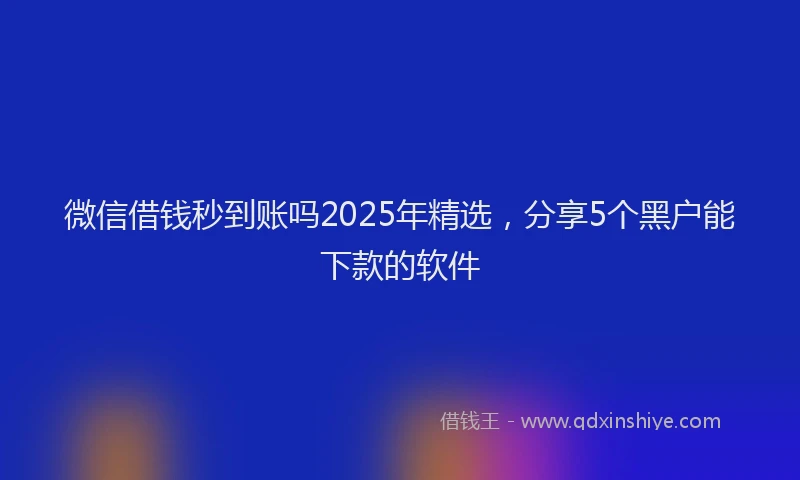 微信借钱秒到账吗2025年精选，分享5个黑户能下款的软件