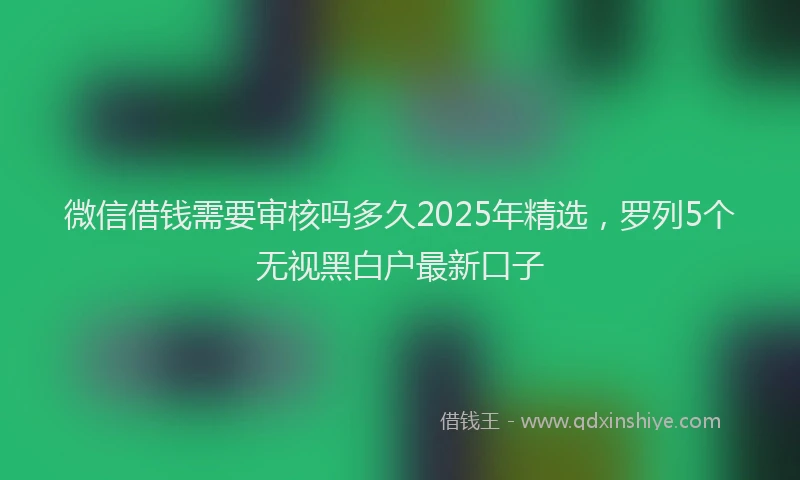 微信借钱需要审核吗多久2025年精选，罗列5个无视黑白户最新口子