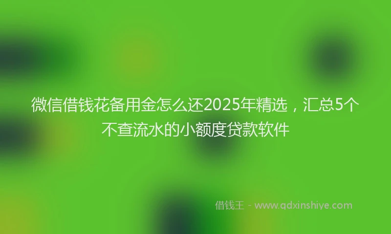 微信借钱花备用金怎么还2025年精选，汇总5个不查流水的小额度贷款软件