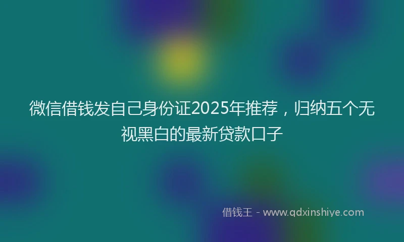 微信借钱发自己身份证2025年推荐，归纳五个无视黑白的最新贷款口子