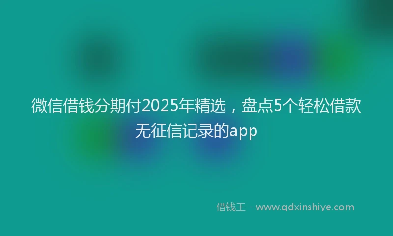 微信借钱分期付2025年精选，盘点5个轻松借款无征信记录的app