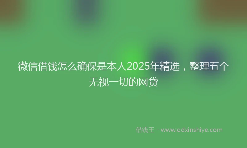 微信借钱怎么确保是本人2025年精选，整理五个无视一切的网贷