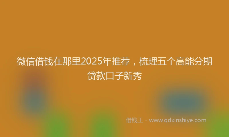 微信借钱在那里2025年推荐，梳理五个高能分期贷款口子新秀