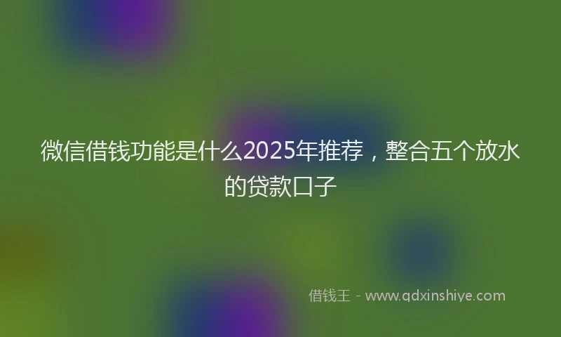 微信借钱功能是什么2025年推荐，整合五个放水的贷款口子