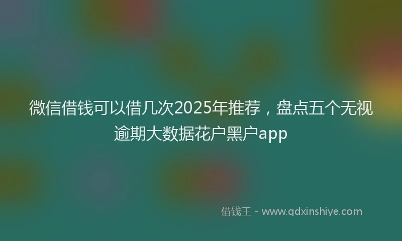 微信借钱可以借几次2025年推荐，盘点五个无视逾期大数据花户黑户app