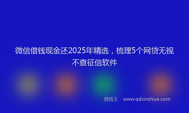 微信借钱现金还2025年精选，梳理5个网贷无视不查征信软件
