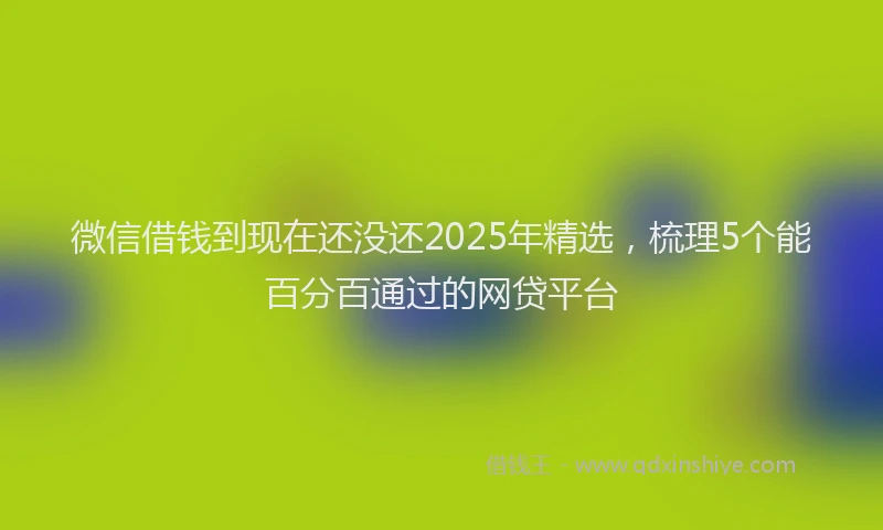 微信借钱到现在还没还2025年精选，梳理5个能百分百通过的网贷平台