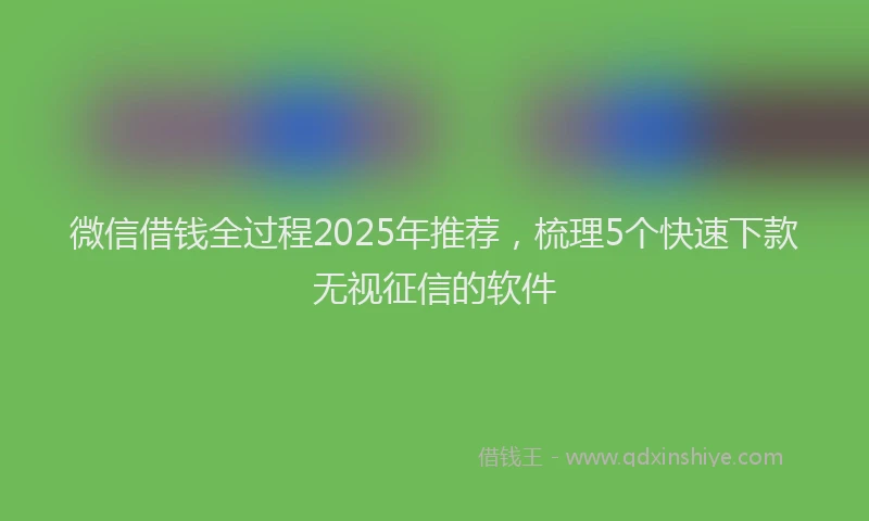 微信借钱全过程2025年推荐，梳理5个快速下款无视征信的软件
