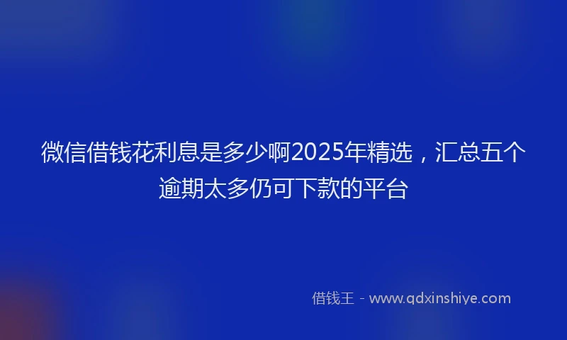 微信借钱花利息是多少啊2025年精选，汇总五个逾期太多仍可下款的平台