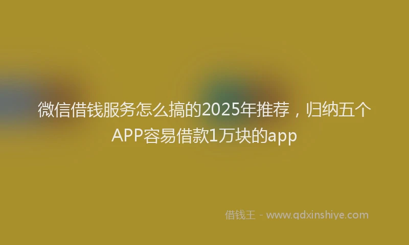 微信借钱服务怎么搞的2025年推荐，归纳五个APP容易借款1万块的app