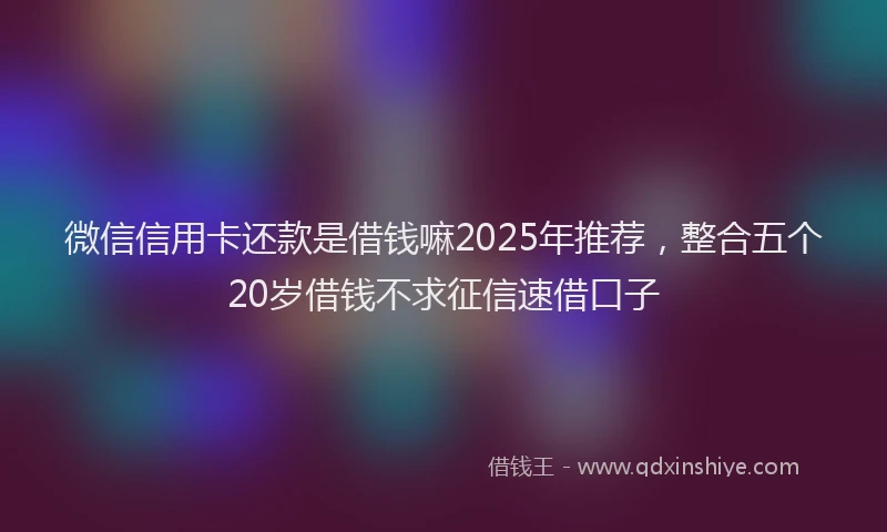 微信信用卡还款是借钱嘛2025年推荐，整合五个20岁借钱不求征信速借口子
