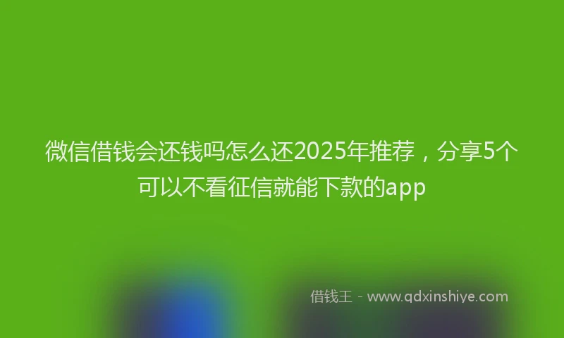 微信借钱会还钱吗怎么还2025年推荐，分享5个可以不看征信就能下款的app