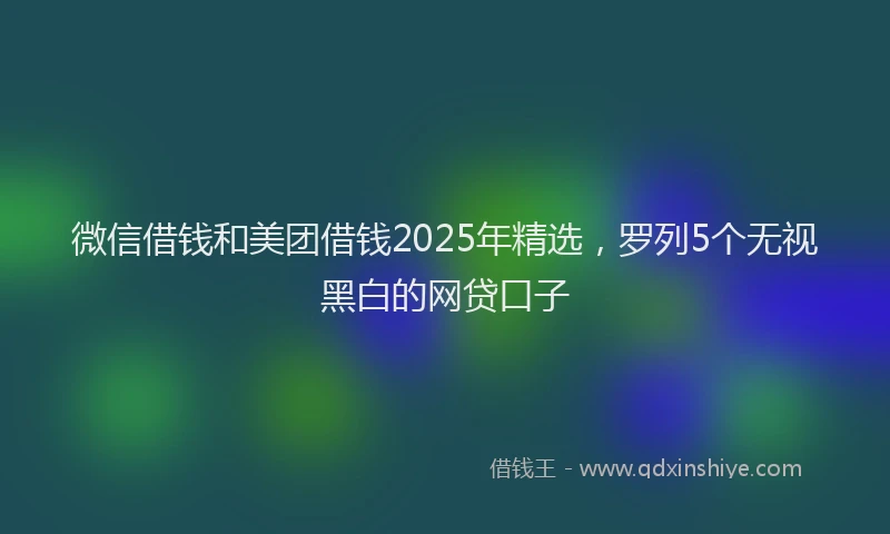 微信借钱和美团借钱2025年精选，罗列5个无视黑白的网贷口子