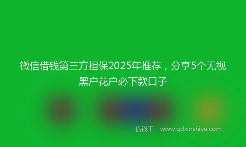 微信借钱第三方担保2025年推荐，分享5个无视黑户花户必下款口子