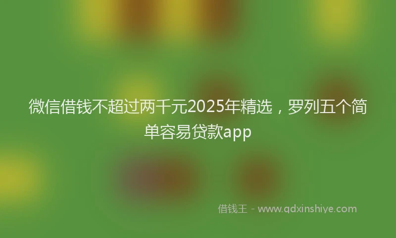 微信借钱不超过两千元2025年精选，罗列五个简单容易贷款app