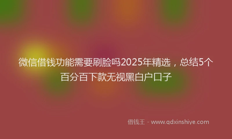 微信借钱功能需要刷脸吗2025年精选，总结5个百分百下款无视黑白户口子