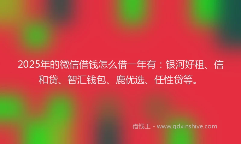 2025年的微信借钱怎么借一年有：银河好租、信和贷、智汇钱包、鹿优选、任性贷等。