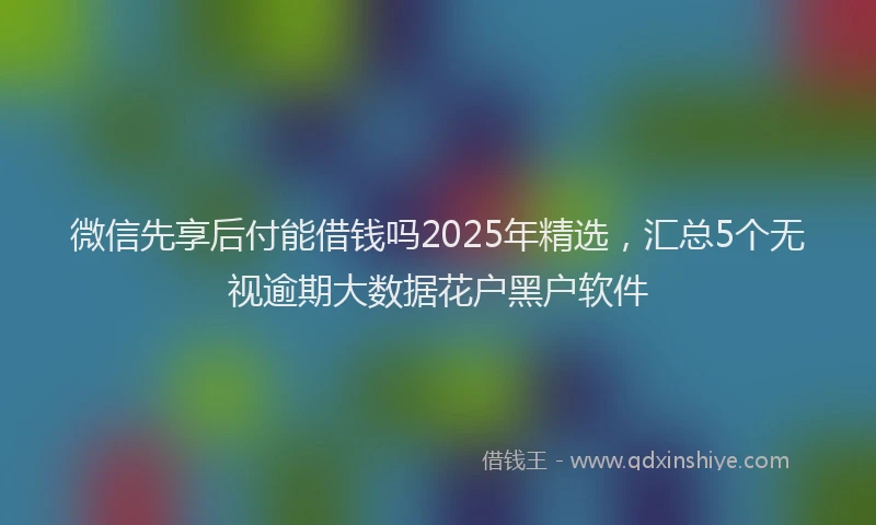 微信先享后付能借钱吗2025年精选，汇总5个无视逾期大数据花户黑户软件