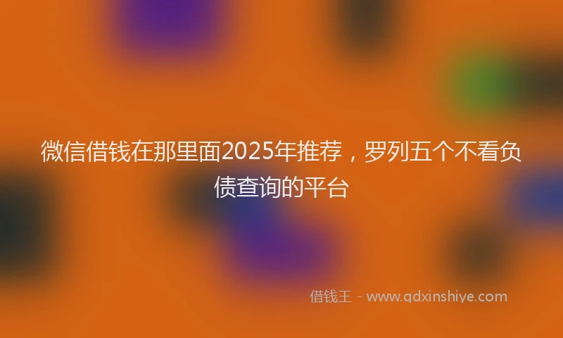 微信借钱在那里面2025年推荐，罗列五个不看负债查询的平台