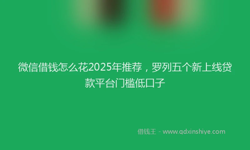 微信借钱怎么花2025年推荐，罗列五个新上线贷款平台门槛低口子