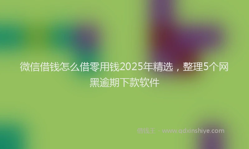 微信借钱怎么借零用钱2025年精选，整理5个网黑逾期下款软件