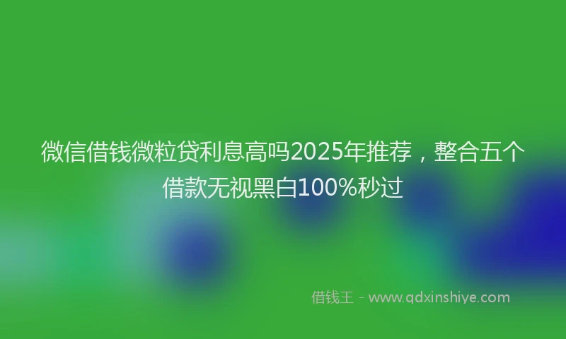 微信借钱微粒贷利息高吗2025年推荐，整合五个借款无视黑白100%秒过