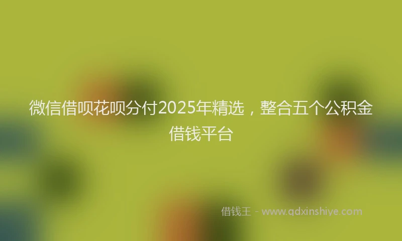 微信借呗花呗分付2025年精选，整合五个公积金借钱平台