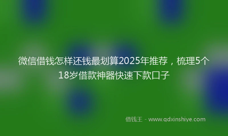 微信借钱怎样还钱最划算2025年推荐，梳理5个18岁借款神器快速下款口子