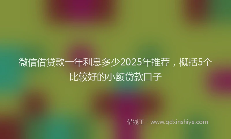 微信借贷款一年利息多少2025年推荐，概括5个比较好的小额贷款口子