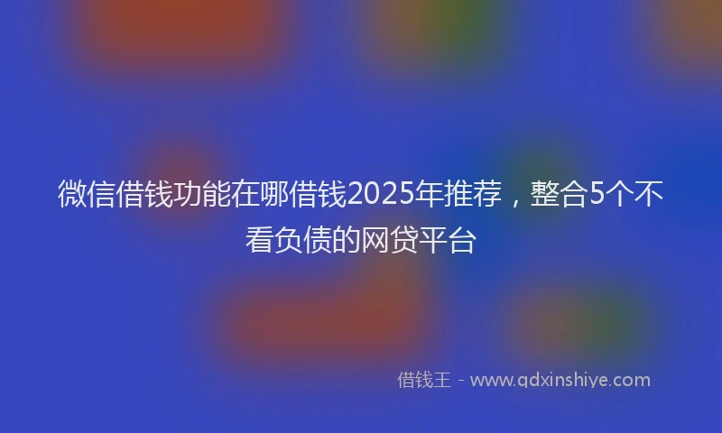 微信借钱功能在哪借钱2025年推荐，整合5个不看负债的网贷平台
