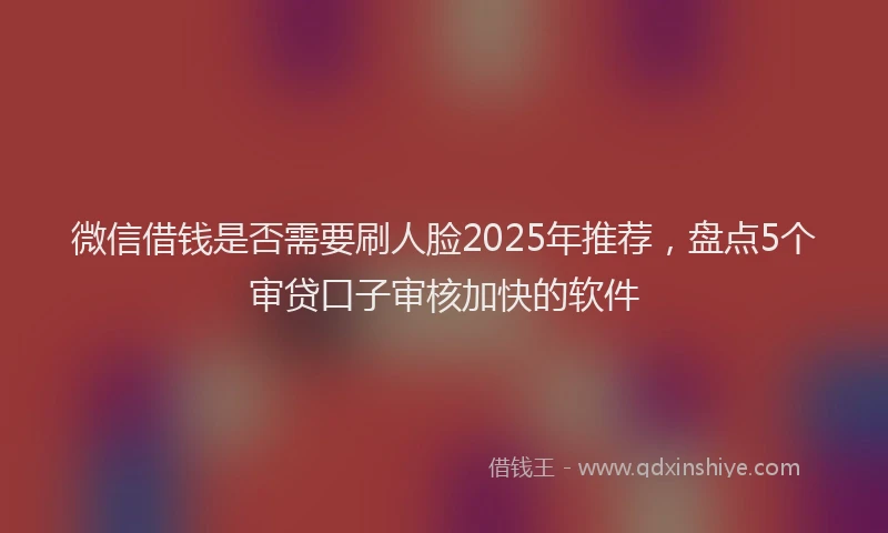 微信借钱是否需要刷人脸2025年推荐，盘点5个审贷口子审核加快的软件