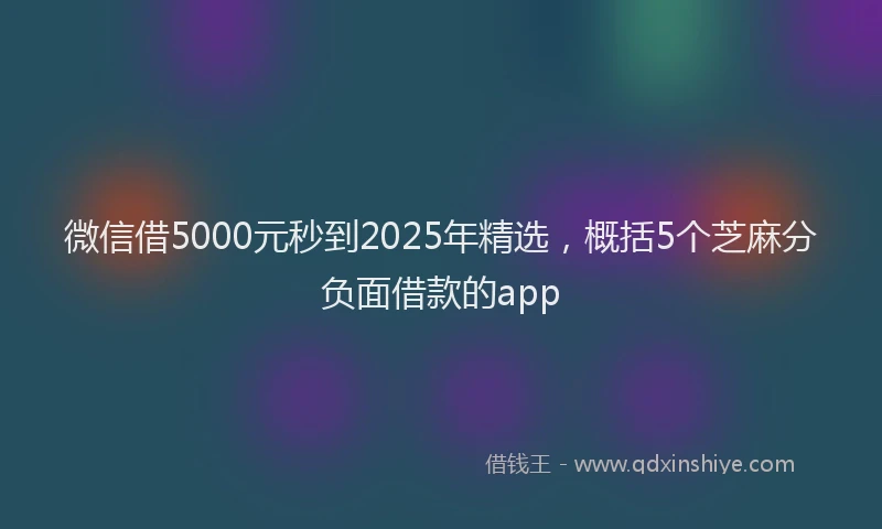 微信借5000元秒到2025年精选，概括5个芝麻分负面借款的app