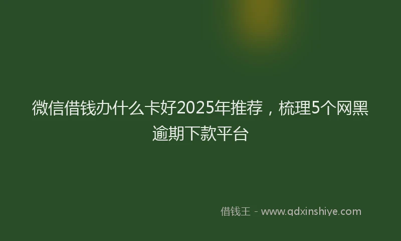 微信借钱办什么卡好2025年推荐，梳理5个网黑逾期下款平台