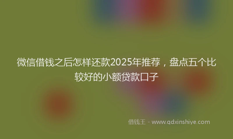 微信借钱之后怎样还款2025年推荐，盘点五个比较好的小额贷款口子