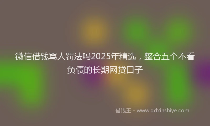 微信借钱骂人罚法吗2025年精选，整合五个不看负债的长期网贷口子