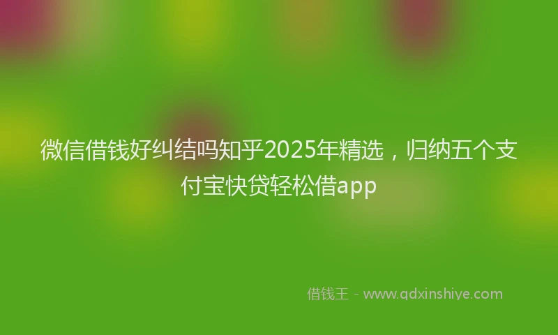 微信借钱好纠结吗知乎2025年精选，归纳五个支付宝快贷轻松借app